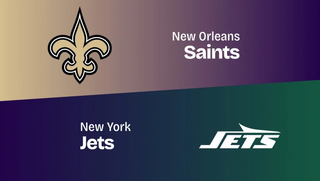 Saints and NY Jets logo banner